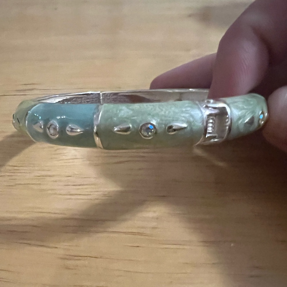 Hinged Jade Bangle Bracelet